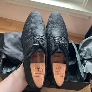 Dolce and Gabbana Black Jacquard Derby Men’s Shoe